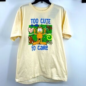 Garfield cat Too cute to care shirt Size Extra Large NWT